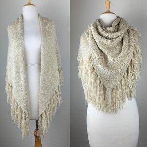 Triangle Wrap Scarf with Fringe
